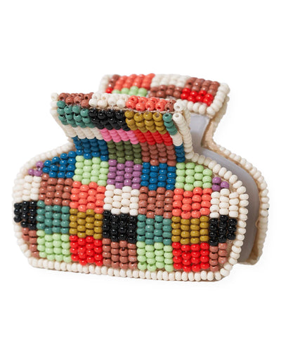 Gia Petite Multicolored Checkered Claw Clip