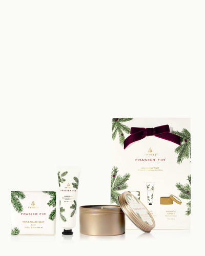 Frasier Fir Holiday Gift Set - Hand Cream, Travel Tin, and Bar Soap
