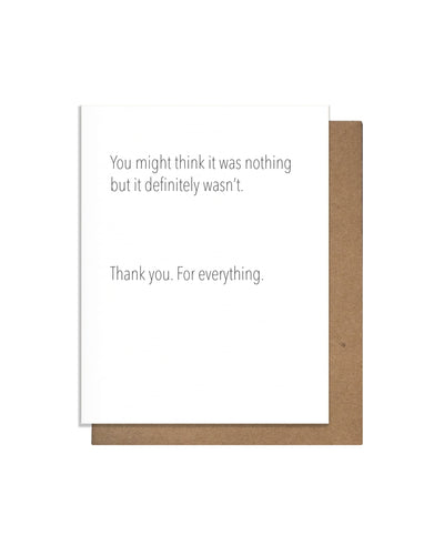 Thank You For Everything Letterpress Card