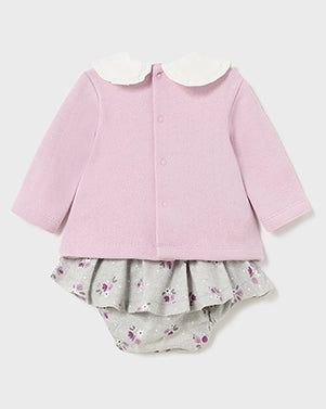 Pink Floral Peter Pan Collared Set