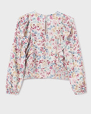 Tween Floral Ruffle Top