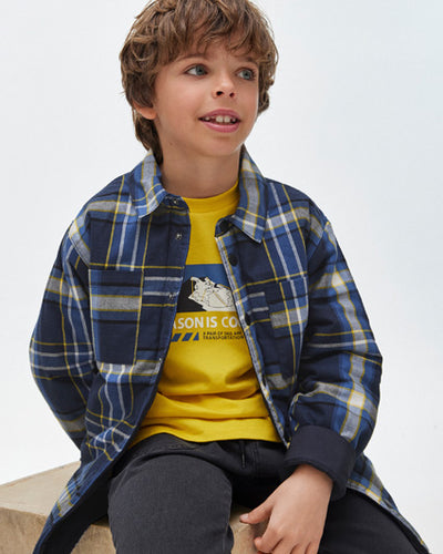 Blue Plaid Big Boys Shacket