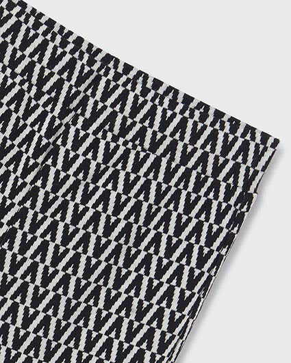 Black & White Printed Knit Tween Pant