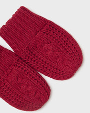 Red Knit Baby Hat & Mittens Set