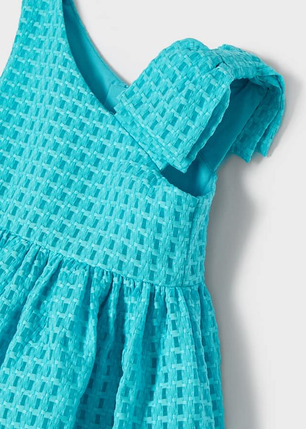 Turquoise One-Shouldered Dress