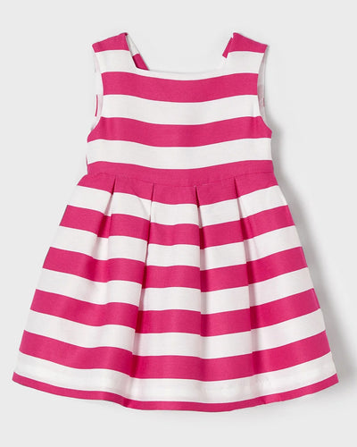 Pink & White Striped Dress with Bow on the Back