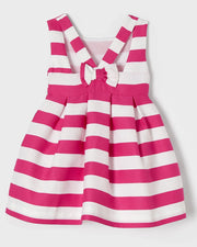 Pink & White Striped Dress with Bow on the Back