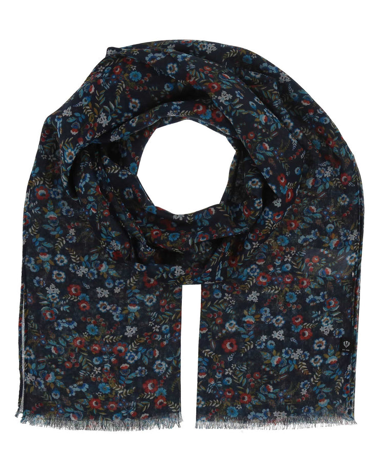 Ditzy Floral Recycled Scarf - Navy