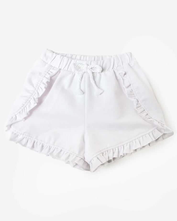 White Ruffle Shorts