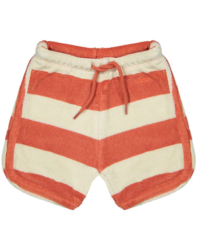 Apricot Striped Terry Shorts