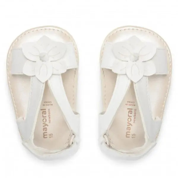 White Flower Baby Girl Sandals