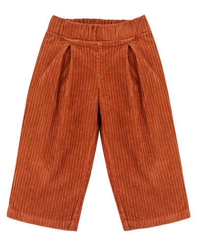 Rust Ribbed Corduroy Trousers