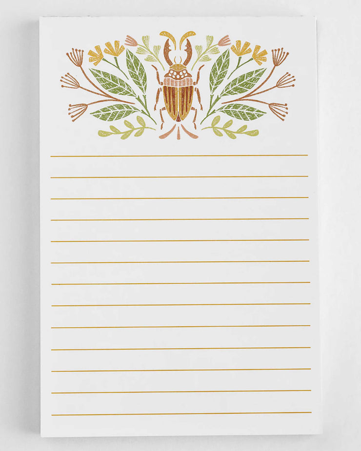 Beetle and Blooms Notepad