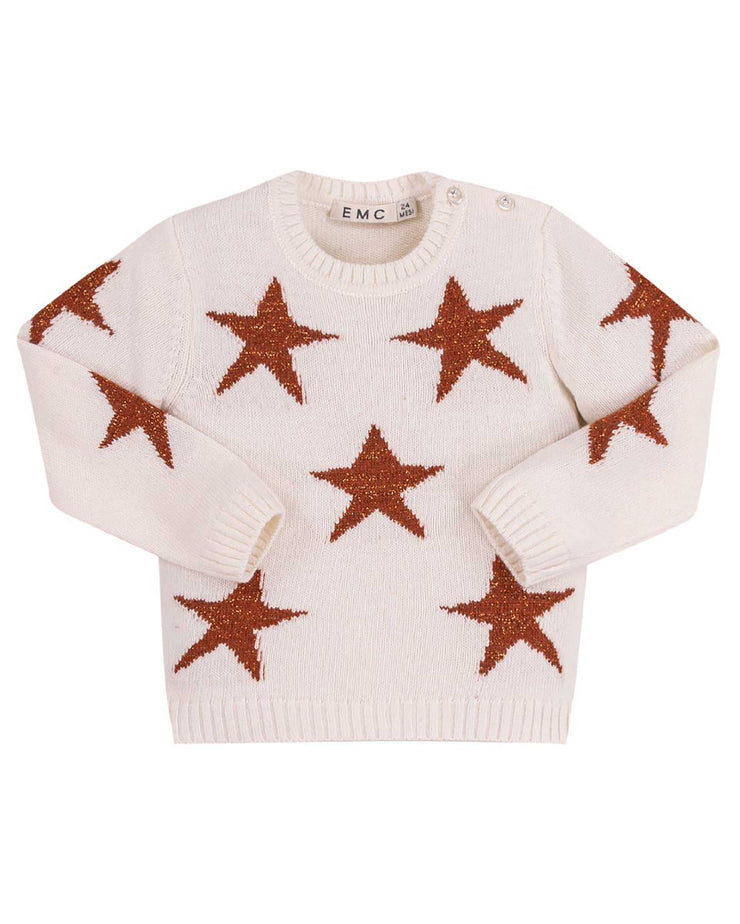 Rust Star Printed Knit Sweater