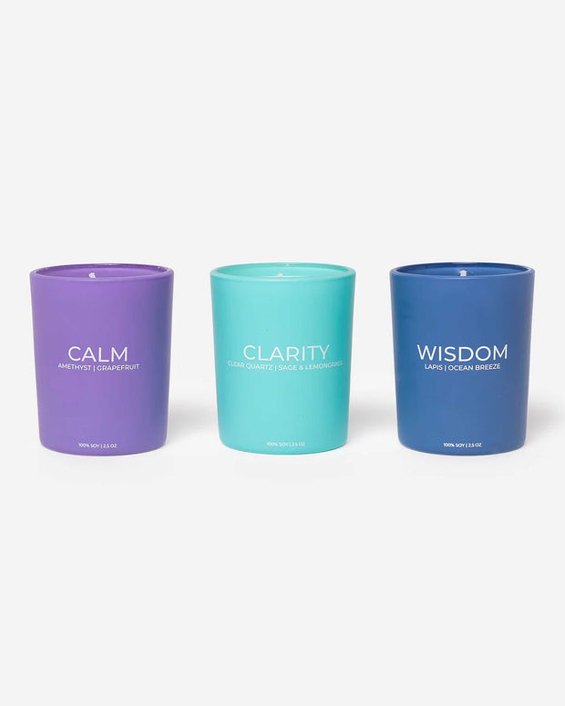 Chill Vibes Crystal Candle Votive Trio