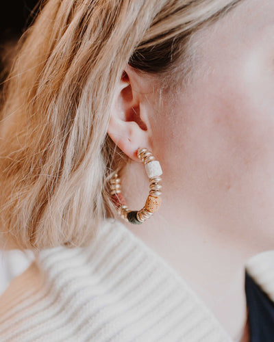 Fall Colored & Gold Hoop Earrings