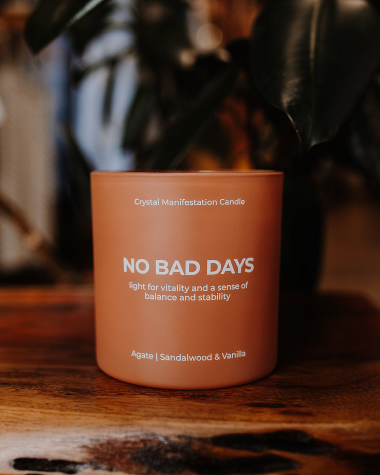 No Bad Days Crystal Manifestation Candle - Orchid Noir