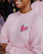 Women's Bubblegum Heart Eyes Crewneck Sweatshirt