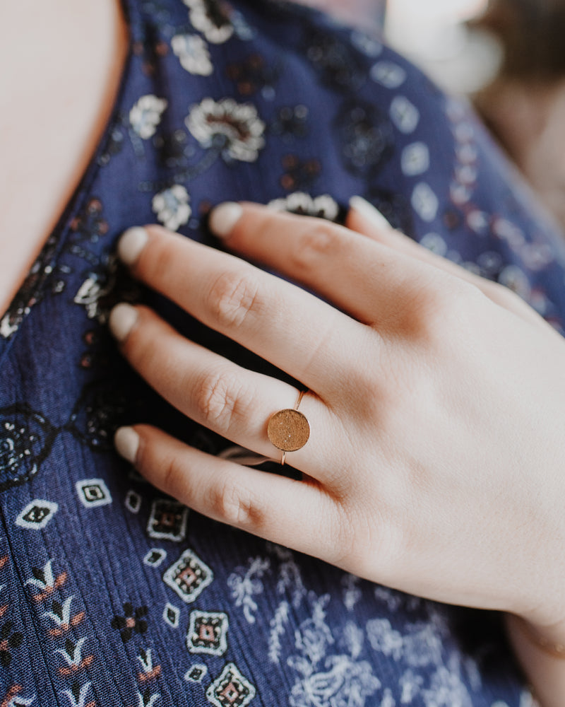 Gold Circle Adjustable Ring