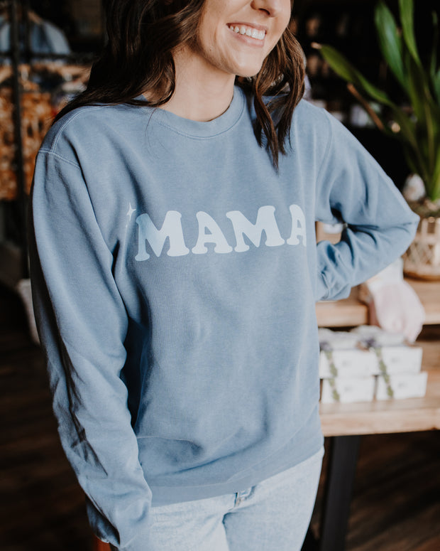Mama Crewneck Sweatshirt - Blue (S-3X)