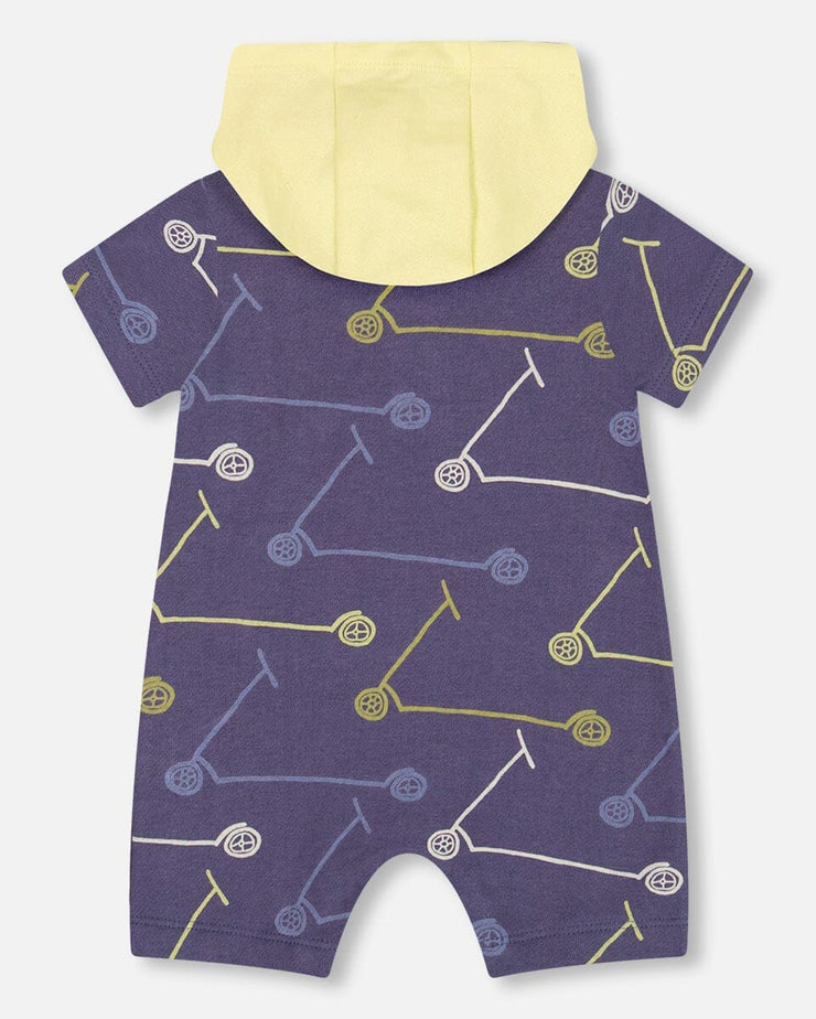 Scooter Printed French Terry Hooded Romper