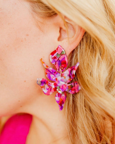 Flora Pink Tortoise Earrings