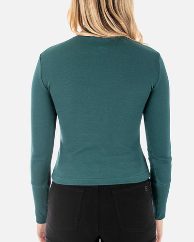 Ridley Rib Scrunch Neck in Tidal by Jetty (XS-XL)