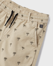Palm Tree Printed Khaki Shorts