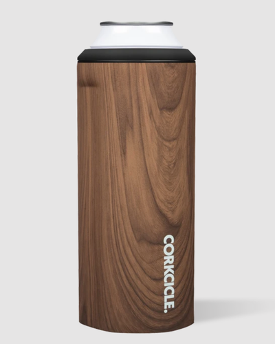 Slim Can Cooler in Walnut Wood by Corkcicle
