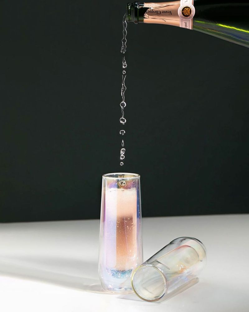 Double Pack Stemless Glass Flute in Prism by Corkcicle