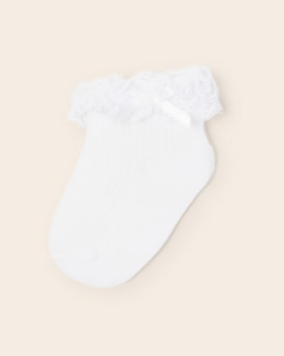 White Ruffle Socks with Bow