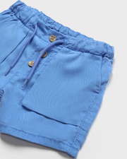 Cobalt Blue Tencel Cargo Shorts (6M-2Y)