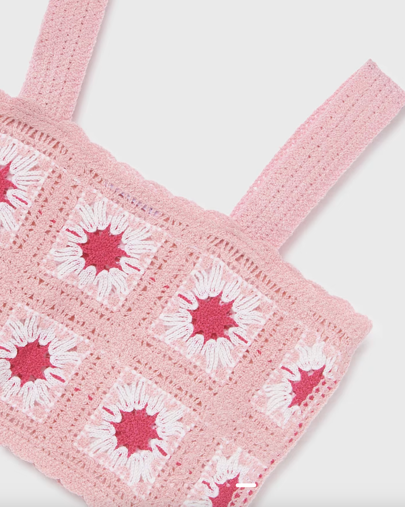 Pink Crochet Tween Top & Tee Set
