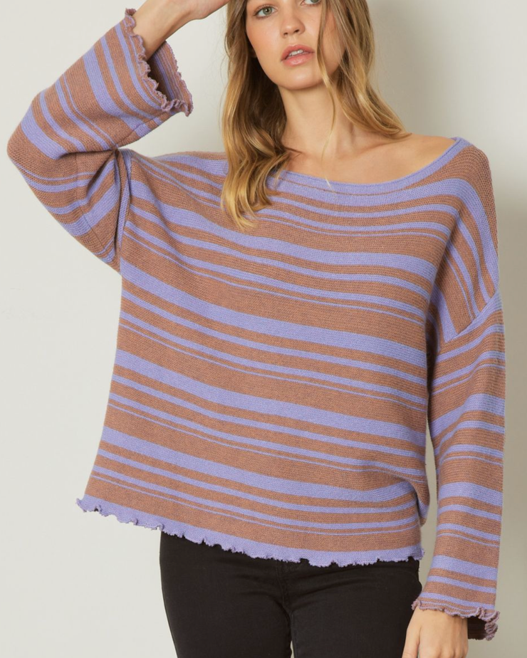 Lavender Haze Striped Sweater