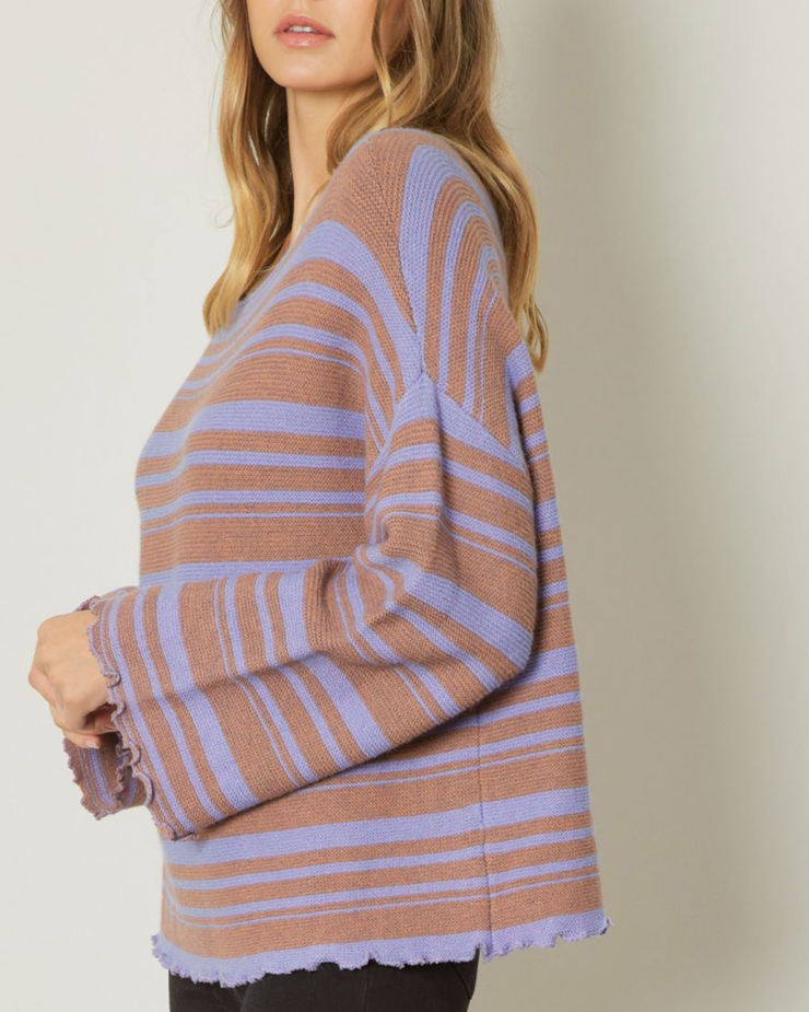 Lavender Haze Striped Sweater