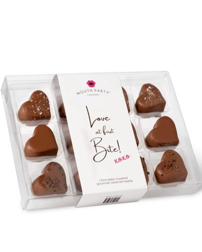 Valentine Chocolate Covered Caramel Hearts