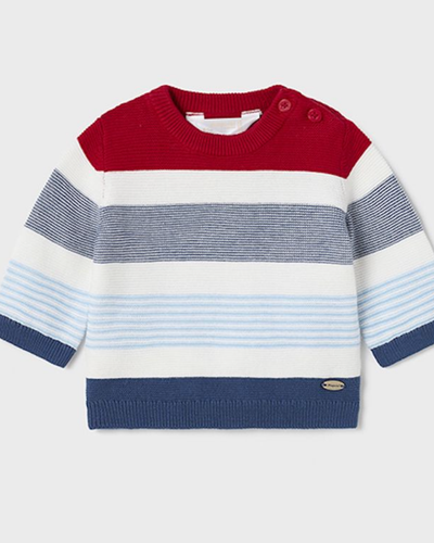 Red White & Blue Striped Baby Sweater