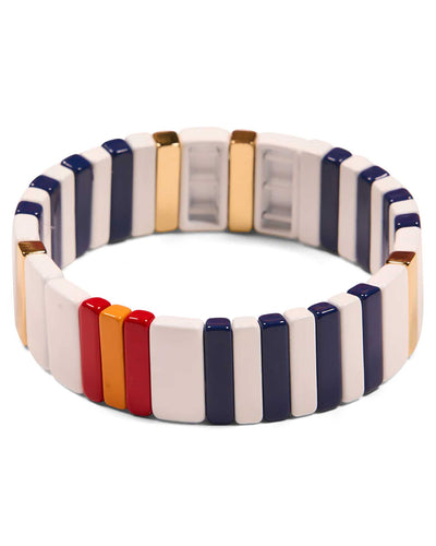 Red,White & Blue Tall Tile Bracelet