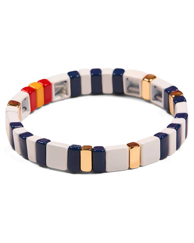 Red, White & Blue Small Tile Bracelet
