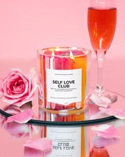 Self Love Club Crystal Manifestation Candle - Pink Champagne with Rose Quartz & Amethyst