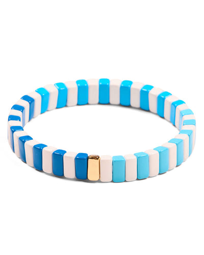 Light Blue & Medium Blue Small Tile Bracelet