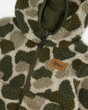 Camouflage Green Reversible Sherpa Jacket