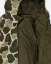 Camouflage Green Reversible Sherpa Jacket