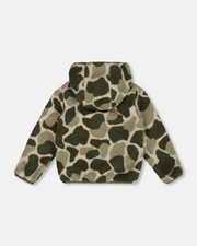 Camouflage Green Reversible Sherpa Jacket