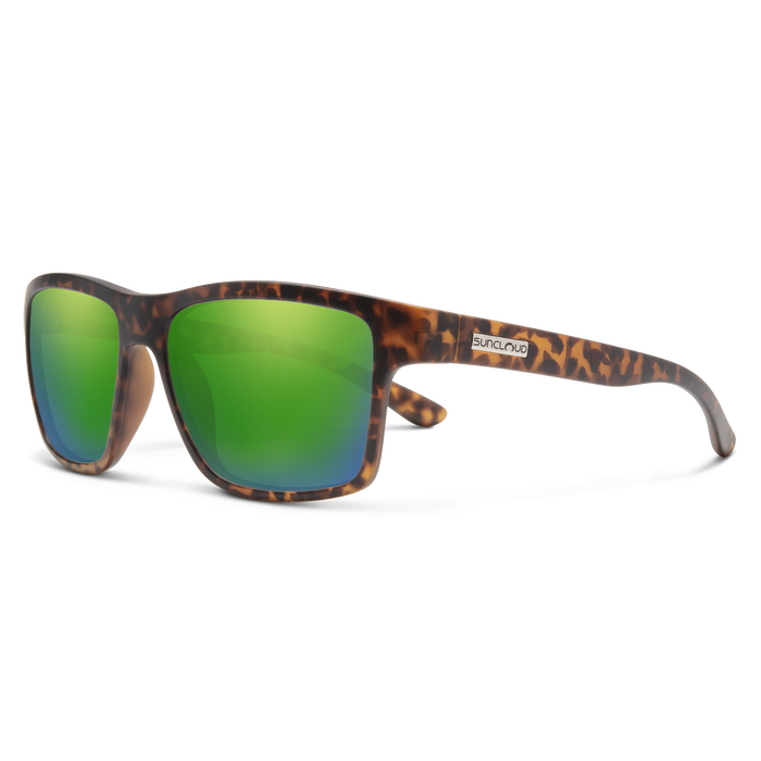 A-Team Sunglasses in Matte Tortoise with Green Mirror Lenses