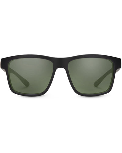 A-Team Sunglasses in Matte Black with Gray/Green Lenses