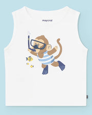 Snorkeling Monkey Tank Top