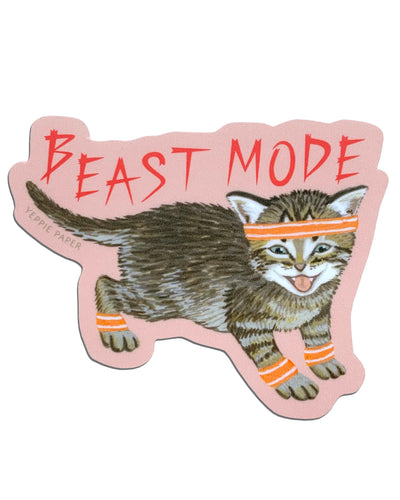 Beast Mode Kitten Sticker