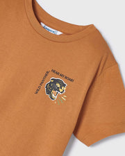 Solid Rust Tee with Small Panther