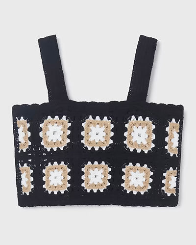 Black & White Crochet Tween Top & Tee Set